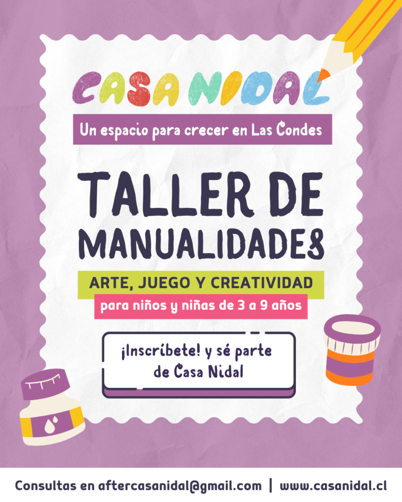 Afiche Taller de manualidades Casa Nidal